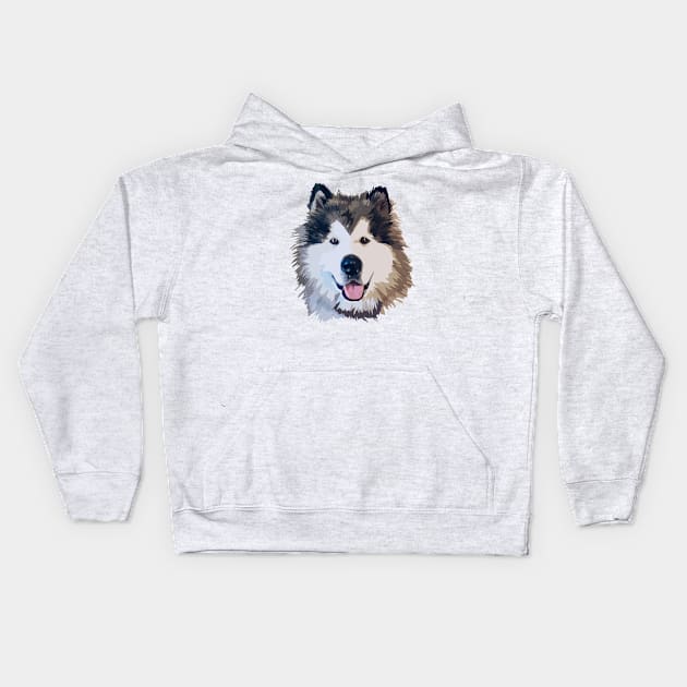 Alaskan Dog Kids Hoodie by thedailysoe